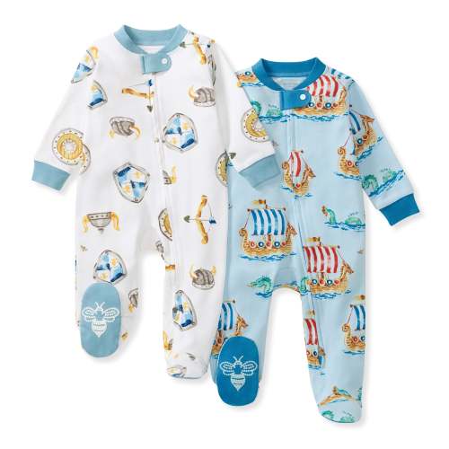 Nordic Hero & Viking Ships Organic Cotton Sleeper 2 Pack – Burt's Bees Baby