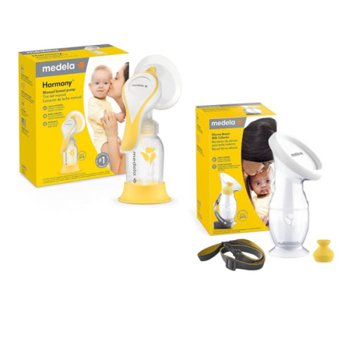 Medela Manual Breast Pump Set - Perfect Pair Bundle, Includes Harmony Manual Breast Pump & Silicone Breastmilk Collector