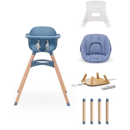 Lalo The 3-in-1 High Chair Kit - Convertible Wooden High Chair