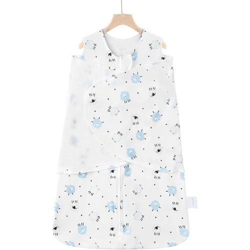 Swaddle-Blanket Baby Girl & Boy Swaddles Newborn Infant Transition 100% Cotton Wrap Blankets, 3-Way Adjustable Wearable Blanket, TOG 1.0 (Lamb, 3-6 Month)