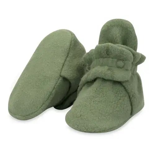 Zutano Cozie Fleece Stay-On Baby Bootie Slipper - Olive