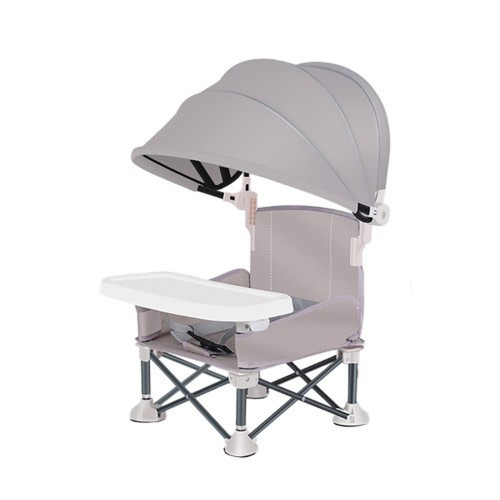 Baby Folding Chair Booster Seat For Outdoor Beach Camping | Toddler Camping Chair With Tray & Canopy Foldable Baby Camping Chair With Tray Portable Baby Feeding Chair For Travel