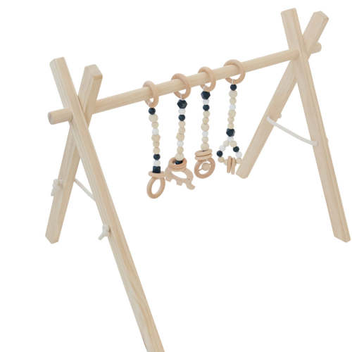 Wood Baby Gym + Toys - Natural / Black