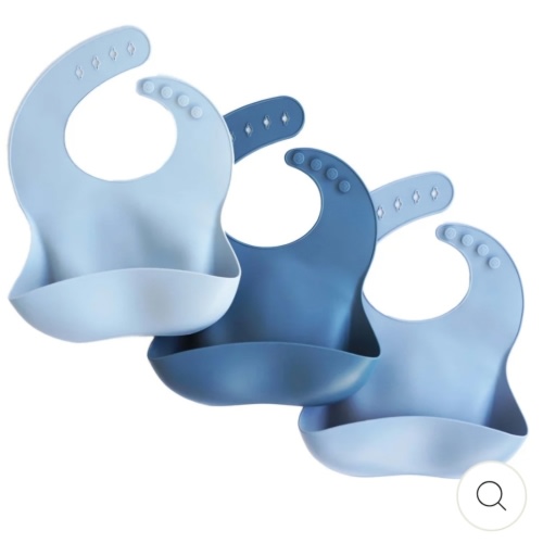 Silicone Baby Bib 3pc Set | Blue Ombre