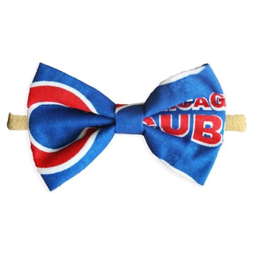 Chicago Baseball Newborn Baby Girl To Toddler Nylon Headband Bow - Made In USA