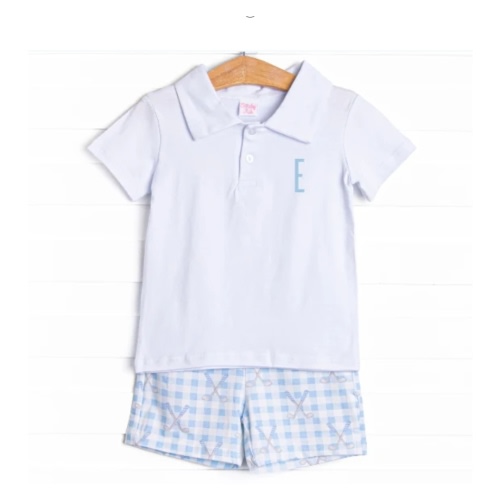 Country Club Caddy Short Set, Blue – Stitchy Fish