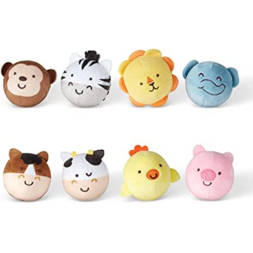 Melissa & Doug Rollables Safari and Farm Friends Infant and Toddler Toy 2-Pack