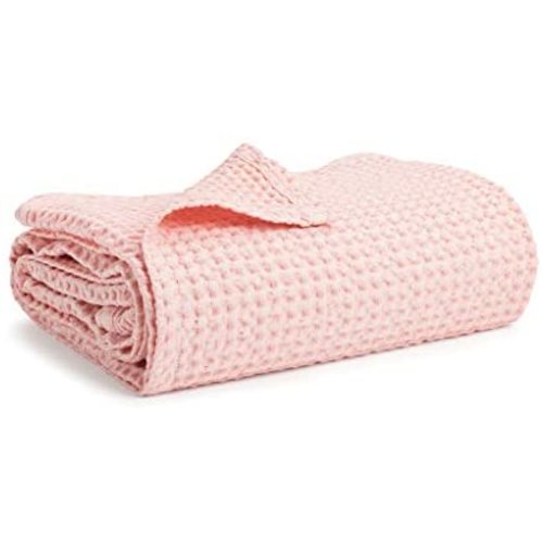 Simka Rose Baby Waffle Blanket, 100% Soft Cotton Lightweight Blanket – Receiving Baby Toddler Blanket for Boys and Girls - 36 X 40 Inches (Blush)