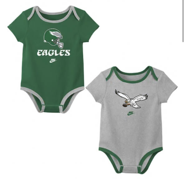 Philadelphia Eagles Nike Baby KELLYGREEN Retro Logo Romper Set - 133427916