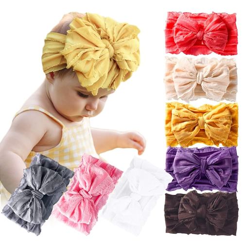 DANMY Baby Girl Elastic Headbands Newborn Toddler Hairbands Bows Children Soft Headwrap Hair Accessories
