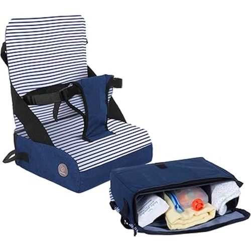 Dreambaby Grab ‘N Go Travel Booster Seat – Portable Toddler High Chair for Dining (6M-5Y) with Storage & Shoulder Strap