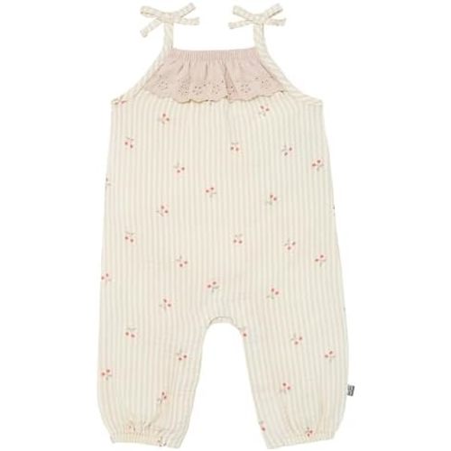Modern Moments by Gerber Baby Girls Self Eyelet Ruffle Long Leg Romper