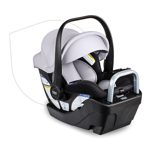 Britax Willow S Infant Car Seat with Alpine Base, ClickTight Technology, Rear Facing Car Seat with RightSize System, Jade Onyx