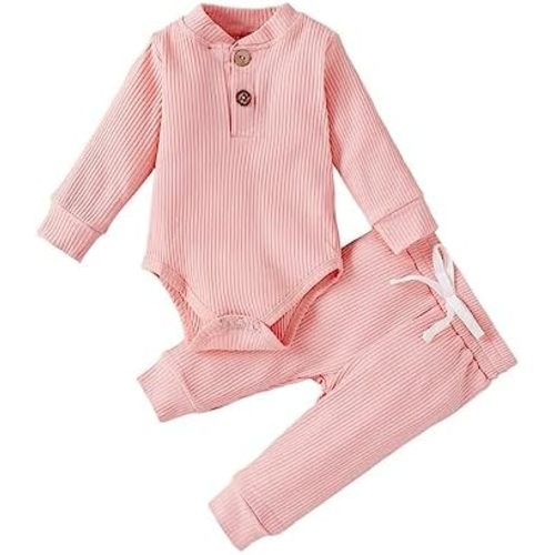Newborn Baby Girl Boy Fall Clothes Outfits Long Sleeve Knitted Cotton Bodysuits+Pants Outfits&Set Baby Fall Winter Outfits