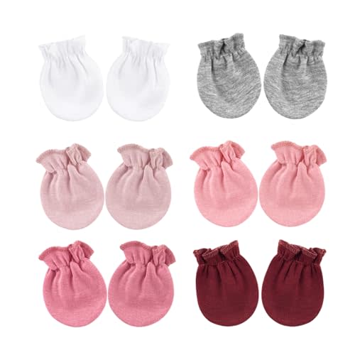 BQUBO Newborn Infant Toddler Mittens No Scratch Cotton Elastic Wrist Gloves Hypoallergenic for 0-6 Months Baby Boys Girls
