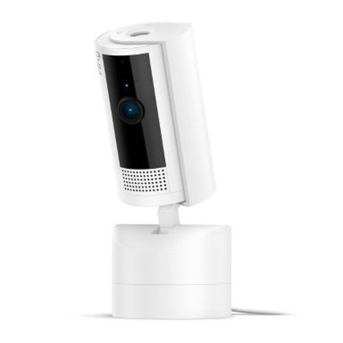 Ring Pan-Tilt Indoor Cam with 360° Horizontal Pan Coverage, Live View, Two-Way Talk, HD Video - White