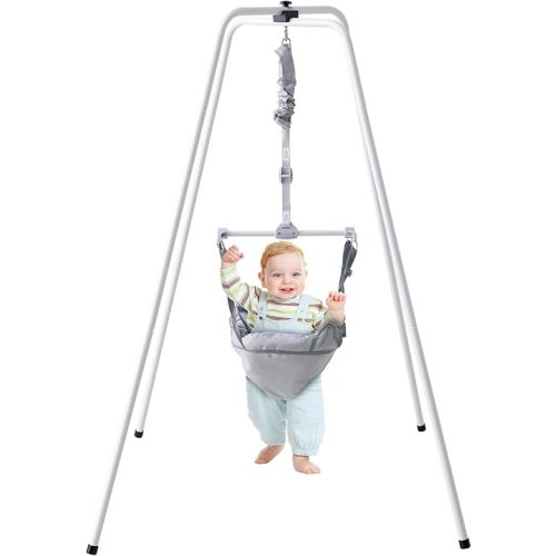 VEVOR Baby Jumper Bouncer, Height-Adjustable Baby Jumpers with Stand, Quick-Folding Toddler Infant Jumper for 6+ Months, Indoor and Outdoor Jumper Exerciser Gift for Babies, 35LBS Loading