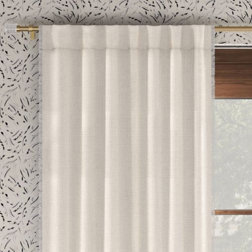 Blackout Slub Weave Raw Edge Curtain Panel - Threshold™