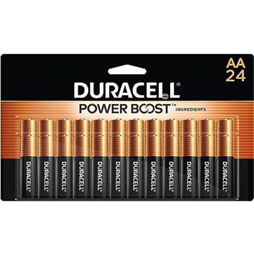 Duracell Coppertop AA Batteries with Power Boost Ingredients, 24 Count Pack Double A Battery with Long-lasting Power, Alkaline AA Battery for Household and Office Devices