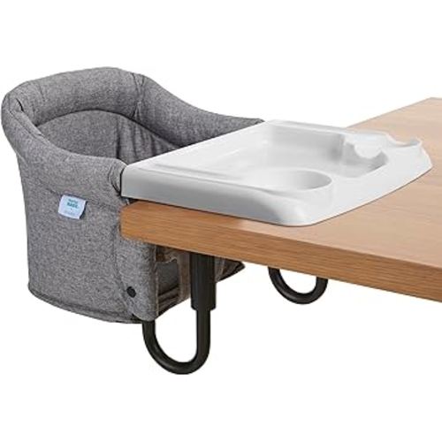 Evolur Clamp-On Comfort Table Chair | Removable & Washable Seat Cover, Dishwasher-Safe Tray, Foldable Design with Carry Bag | Portable High Chair for Babies & Toddlers (6–36 Months)