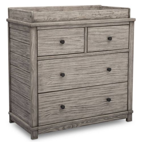 Simmons Kids' Monterey 4 Drawer Dresser with Change Top, Color: Rustic White - Out of Stock
