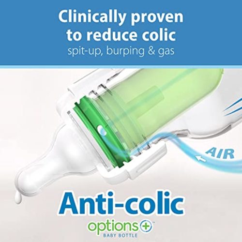 Dr. Brown's Natural Flow® Anti-Colic Options+™ Narrow Bottle to Sippy Gift Set with Soft Silicone Sippy Spout, Removable Silicone Handles, Travel Cap and Bottle Brush