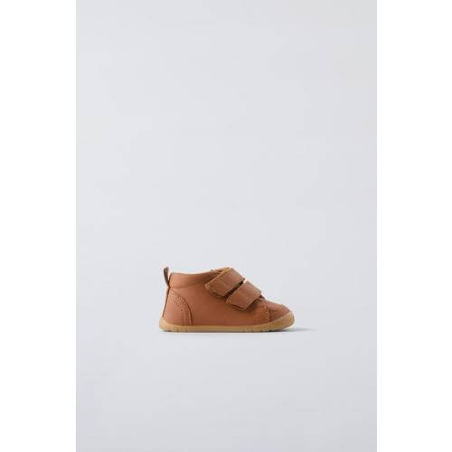 LEATHER BOOTS WITH STRAPS - Brown | ZARA United States