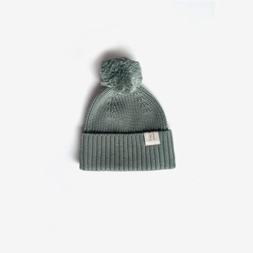 Organic Cotton Chunky Knit Beanie - Sage