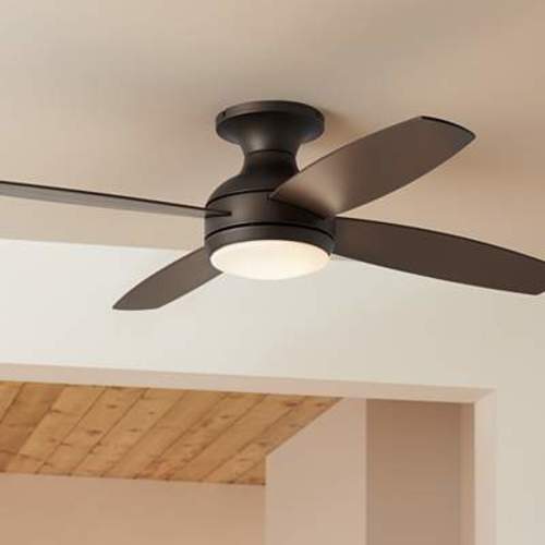 52" Casa Elite Oil-Rubbed Bronze LED Hugger Ceiling Fan with Remote - #8Y398 | Lamps Plus