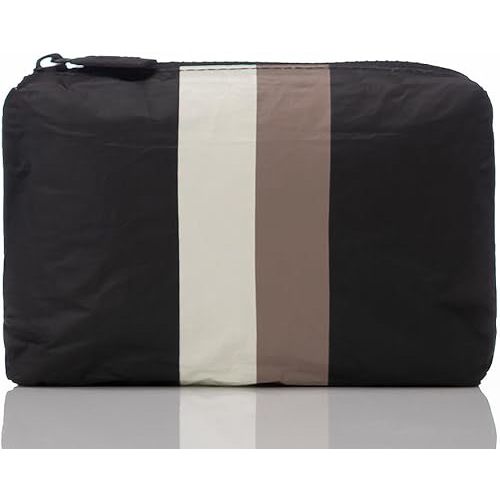 ALOHA Collection Mini Le Voyageur Pouch in Caffe on Black, Lightweight, Packable & Splash-Proof - Durable, Washable, & Reusable Makeup Pouch for Cosmetics. Keeps Essentials Organized. (6" x 3.75")