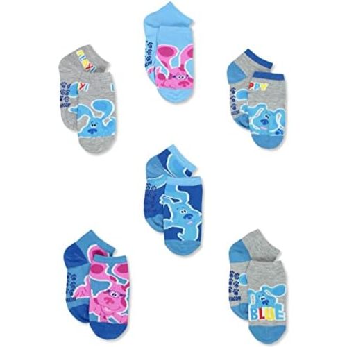 Nickelodeon Blue’s Clues & You Boy’s Baby Toddler 6 Pack Quarter Gripper Socks