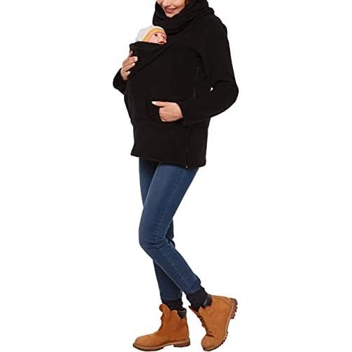 Women's Kangaroo Sweatshirt for Mom and Baby Carrier Maternity Coat Fleece Jacket