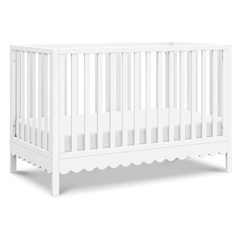 Davinci Sammy Scallop 4-in-1 Convertible Crib in White, GREENGUARD Gold Certified