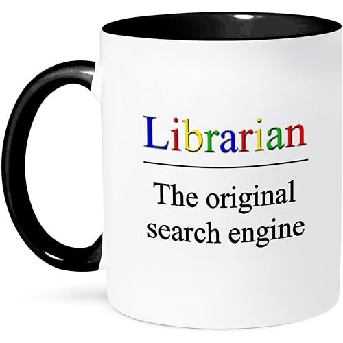 3dRose mug_202958_4 Librarian The Original Search Engine Mug, Black, 11 oz