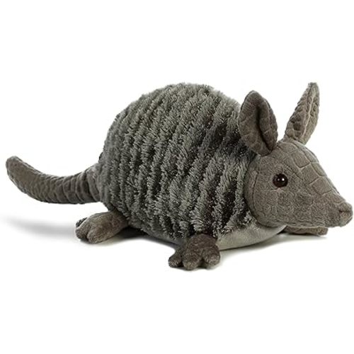 Aurora® Adorable Flopsie™ Armadillo Stuffed Animal - Playful Ease - Timeless Companions - Gray 12 Inches