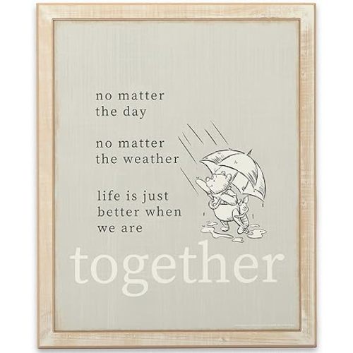 Open Road Brands Disney Winnie the Pooh and Piglet Better Together Wood Wall Decor For Nursery, Bedroom or Play Room
