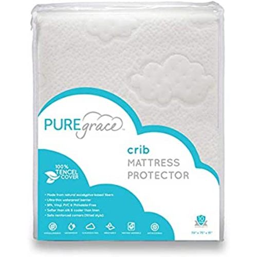 PUREgrace Crib Mattress Protector, Breathable Tencel Cover, Sensitive Skin Friendly Waterproof Pad
