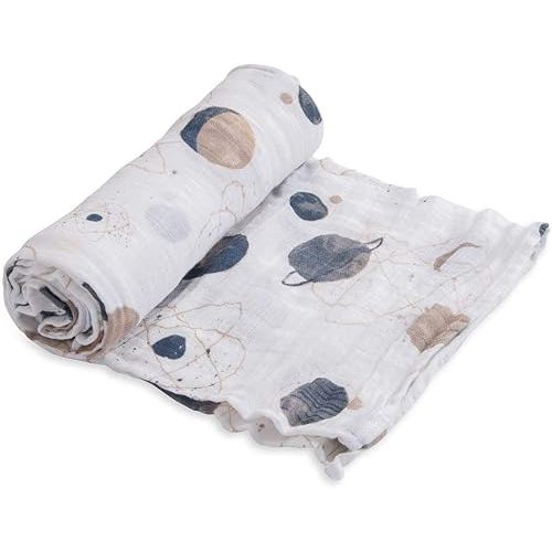 Little Unicorn Premium Cotton Swaddle Baby Blanket | Breathable Fabric | for swaddling, Play, Nursing & More (Planetary)