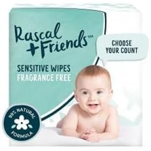 Rascal + Friends Sensitive Baby Wipes (216), White