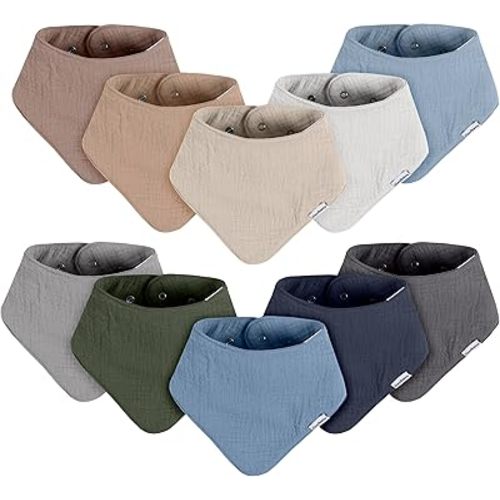Gerber unisex-baby Muslin Bandana Bibs