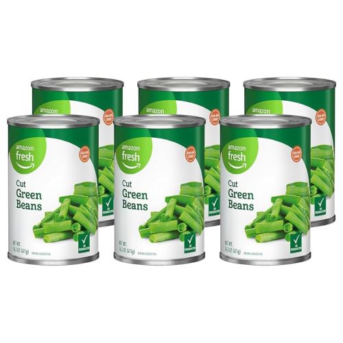 Amazon Fresh, Canned Cut Green Beans, 14.5 Oz (Pack of 6)