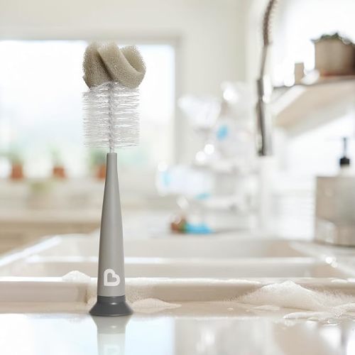 Munchkin® Sponge™ Bottle Brush, Modern Design, 2 Pack, Grey - Modern Bottle Brush, Grey