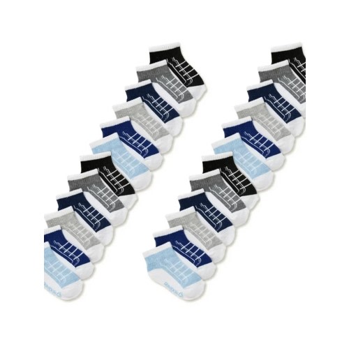 Reebok Baby and Toddler Quarter Socks, 24-Pack, Size 6M- 5T