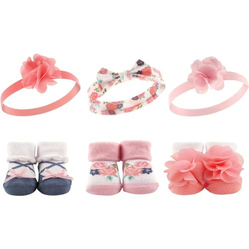 Hudson Baby Girl's Headband and Socks Giftset