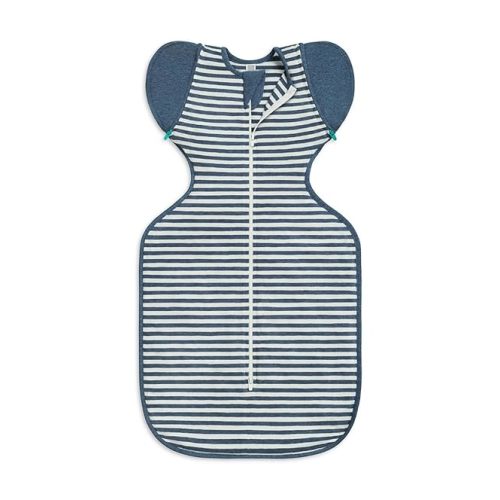 Love to Dream Swaddle Up Transition Bag, Medium (6-8.5kg), Ideal for 20-24°C, Patented Zip-Off Wings, Help Baby Transition from Being Swaddled to Arms-Free When Showing Signs of Rolling, Denim