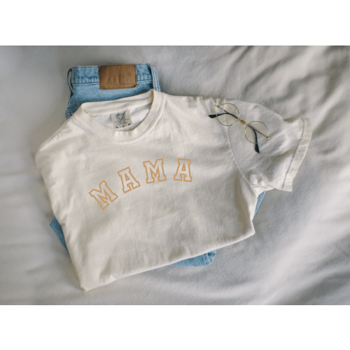 Mama Varsity Neutral Tee