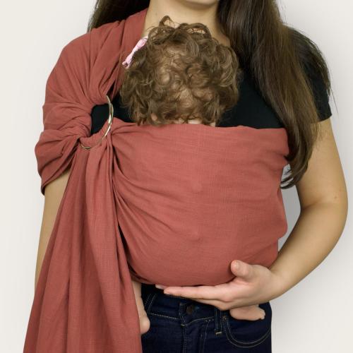 CAYLAN 100% Turkish Cotton Ring Sling Baby Carrier Terracotta