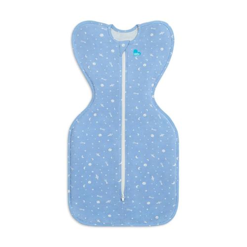 Love to Dream Swaddle UP, Silky-Lux 1.0 TOG, Super Soft, Luxurious 100% Viscose from Bamboo, Allow Baby to Sleep in Their Preferred Arms Up Position, Snug Fit Calms Moro Reflex, 5-8.5 lbs, Blue