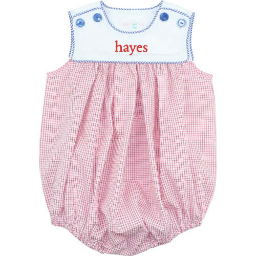 Red And Navy Windowpane Bubble