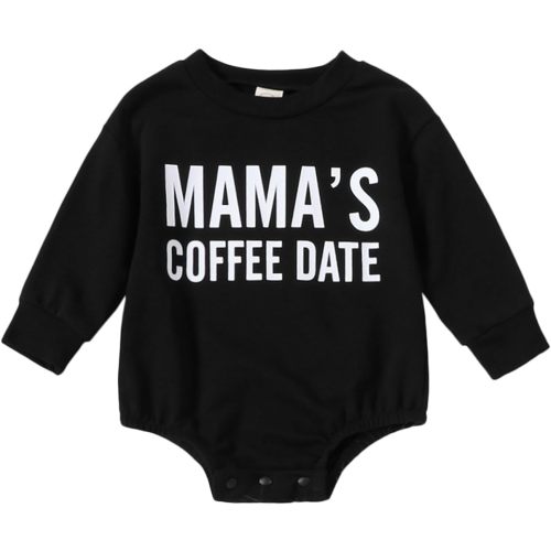 Newborn Infant Baby Boys Girls Romper Long Sleeve Letters Sweatshirt Fall Winter Bodysuit Onesie Clothes